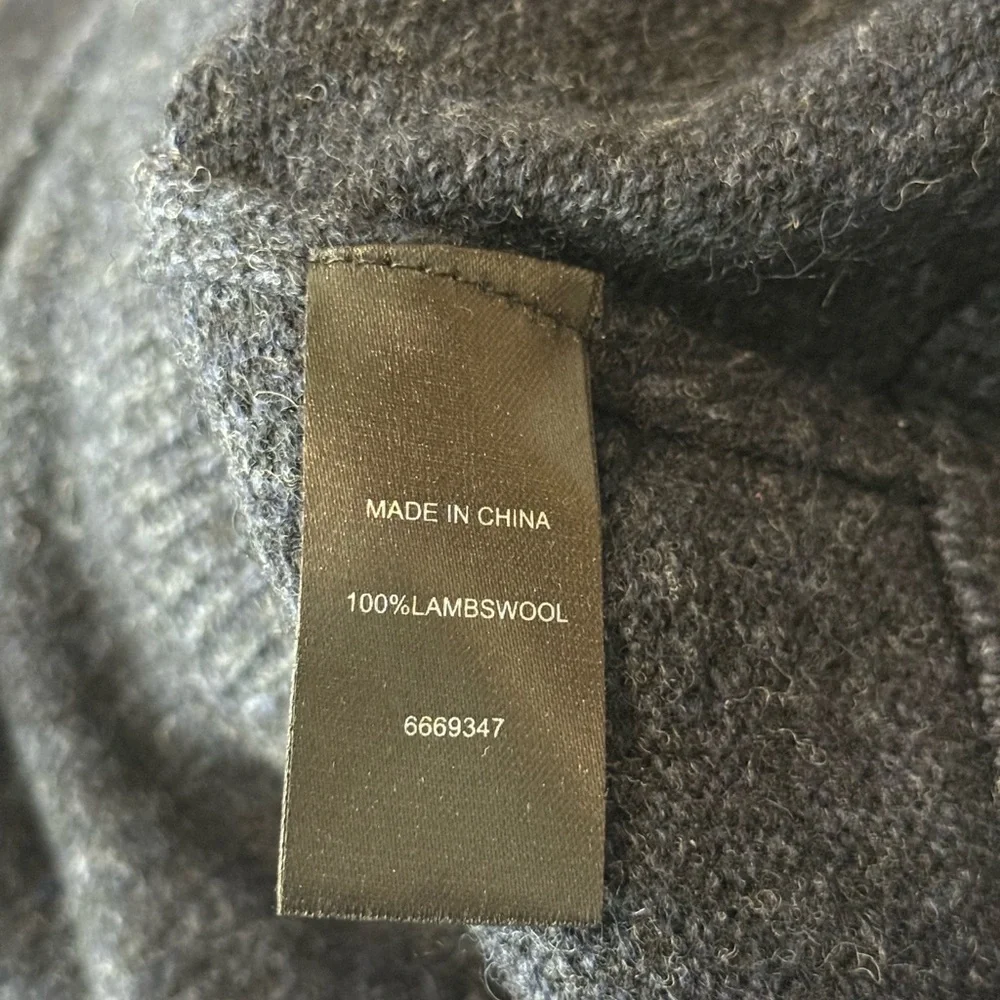 Kauri Trail 100% Lambswool Full Zip Sweater Jacket Blue Outdoor Knit Size L